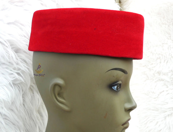 Red Cap Men Igbo Edo Delta for the Royals Igbo Traditional cap for ceremonial Accessories PrestigeApplause Jewels