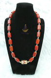 Red Coral-Style Beaded Necklace Men Women Set – Traditional Statement Jewellery PrestigeApplause Jewels
