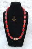 Red Coral-Style Beaded Necklace Men Women Set – Traditional Statement Jewellery PrestigeApplause Jewels