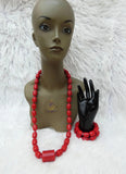Edo Delta Igbo Red Mix Coral Groom men African Nigerian Traditional Beads Necklace Bracelet Jewellery Wedding Set PrestigeApplause Jewels