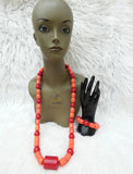 Edo Delta Igbo Red Mix Coral Groom men African Nigerian Traditional Beads Necklace Bracelet Jewellery Wedding Set PrestigeApplause Jewels