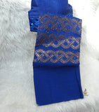 Royal Blue Aso Oke Yoruba Fila Cap With Women Gele – Traditional African Men’s Hat for Groom, Bride Gele Wedding Party PrestigeApplause Jewels