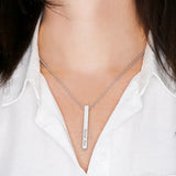 Silver Gold 4 sided Engraved Pendant Necklace for Women - Create a Memory Great as Gift