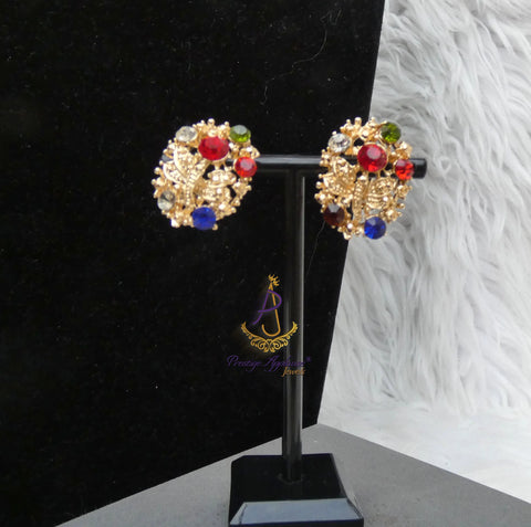 Sparkling Multi Colour Gold Costume Fashion Party Wedding Necklace Earring Bracelet Jewellery Set Great as Gift PrestigeApplause Jewels