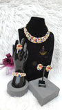 Sparkling Multi Colour Gold Costume Fashion Party Wedding Necklace Earring Bracelet Jewellery Set Great as Gift PrestigeApplause Jewels