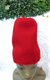 Extra Tall Red Chieftaincy Ozo African Traditional Cap | Igbo Hat | Fez Style Wool Cap | Cultural Headwear for Men
