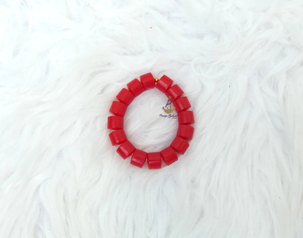 Traditional Artificial Coral Red Bracelet | African Nigerian Jewellery for Men & Women | PrestigeApplause PrestigeApplause Jewels