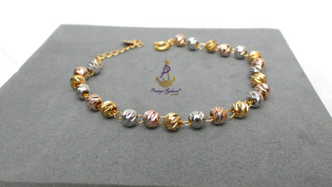 Two-Tone Gold Plated Unisex Hand Chain Bracelet – Adjustable Fashion Jewelry for Men & Women Bangle Bracelet