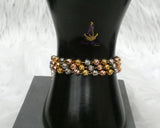 Two-Tone Gold Plated Unisex Hand Chain Bracelet – Adjustable Fashion Jewelry for Men & Women Bangle Bracelet