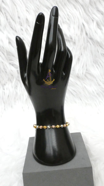 Two-Tone Gold Plated Unisex Hand Chain Bracelet – Adjustable Fashion Jewelry for Men & Women Bangle Bracelet