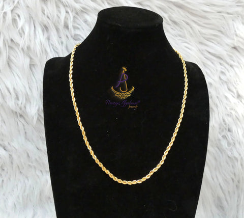 Two-Twist Italian Italian Gold Plated Unisex Necklace – Elegant Jewellery for Men & Women | Perfect Gift PrestigeApplause Jewels