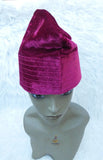 Igbo Edo Yoruba Plain Black Red Maroon Hat Cap Velvet Suede Igbo Cap, Nigerian Men African Hat PrestigeApplause Jewels
