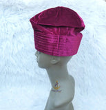 Igbo Edo Yoruba Plain Black Red Maroon Hat Cap Velvet Suede Igbo Cap, Nigerian Men African Hat PrestigeApplause Jewels