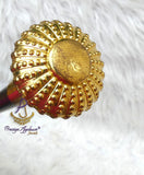 Walking Stick Cane – Elegant Gold-Tone Handle & Black Shaft Statement Accessory African Walking Staff PrestigeApplause Jewels