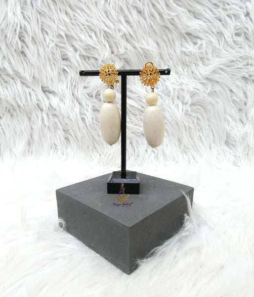 White Beaded Earrings | Elegant Handmade Jewelry for Women | Fashion Accessory & Gift for Her PrestigeApplause Jewels