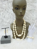 White Red Igbo Edo Women African Necklace Bracelet Beads Jewellery Set - Female Traditional Nigerian Necklace PrestigeApplause Jewels