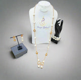 New Design White Authentic Traditional Coral Beads with Gold Plated Necklace Jewellery Set