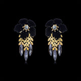 Black Petal Small Cocktail Party Earring Jewellery Great as gift - PrestigeApplause Jewels 