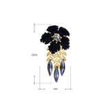 Black Petal Small Cocktail Party Earring Jewellery Great as gift - PrestigeApplause Jewels 