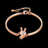 Rabbit Pendant Bangle Bracelet