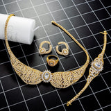 Elegant Design Gold Zirconia 4 pcs Jewellery Necklace Set - PrestigeApplause Jewels 