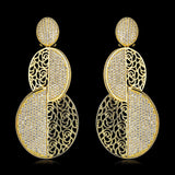 3D Gold Elegant Cubid Zirconia Gold Cocktail Party Wedding Bridal Earring Jewellery - PrestigeApplause Jewels 