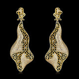 Elegant Gold Cubid Zirconia Cocktail Party Bridal Earring Jewellery