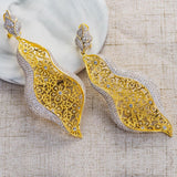 3D Elegant Cubid Zirconia 2 Tones Cocktail Party Wedding Bridal Earring Jewellery - PrestigeApplause Jewels 