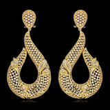 Elegant Gold Cubid Zirconia Cocktail Party Bridal Earring Jewellery