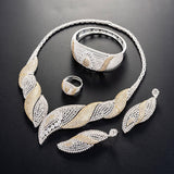 Mixed Tones Elegant Cubic Zirconia American Diamond Necklace Bridal Celebrant Jewellery Set - PrestigeApplause Jewels 