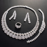 Elegant Silver 2 Tones Silver Mixed Cubic Zirconia Necklace Jewellery Set UK dispatch - PrestigeApplause Jewels 