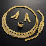 Elegant Gold 2 Tones Silver Mixed Cubic Zirconia Necklace Jewellery Set - PrestigeApplause Jewels 