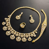 Elegant Cubic Zirconia Silver Gold American Diamond Necklace Bridal Celebrant Jewellery Set - PrestigeApplause Jewels 