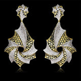 New Design Gold Cubid Zirconia Cocktail Party Celebrant Bridal Earring Jewellery Great as Gift UK Rapid Dispatch - PrestigeApplause Jewels 