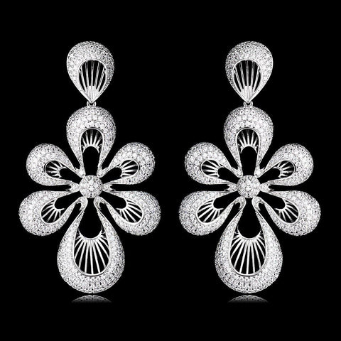 New Design Gold Silver Cubid Zirconia Cocktail Party Celebrant Bridal Earring Jewellery Great as Gift UK Rapid Dispatch - PrestigeApplause Jewels 