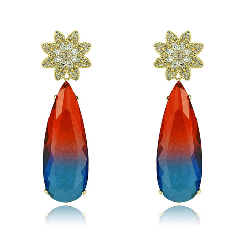 Red Mixed with Blue Dangle earrings from Top Designer