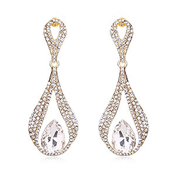 Dazzling Long Rhinestone Bridal Cocktail Party Earring