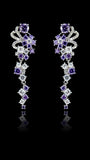 Beautiful Purple Crystal Silver Cocktail Party Evening Earring Jewellery For Ladies - PrestigeApplause Jewels 