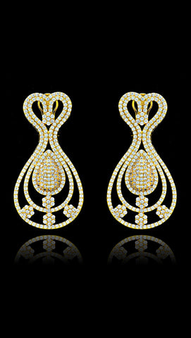 Gold Beautiful Cubic Zirconia Earring Jewellery