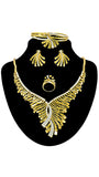Silver Mixed with Gold Beautiful Plated Wedding Party Necklace Earring Jewelry Set