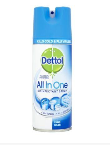 Dettol All in One Disinfectant Spray, 400 ml - Crisp Linen