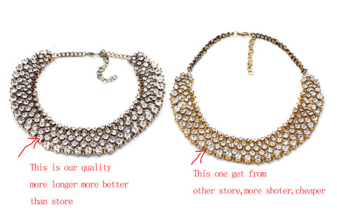 Stunning Gold plated Royal Statement Crystal Collar Fashion Necklace