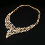 Beautiful New Design Gold Plated Necklace Earring Bangle Jewelry Party Necklace Set