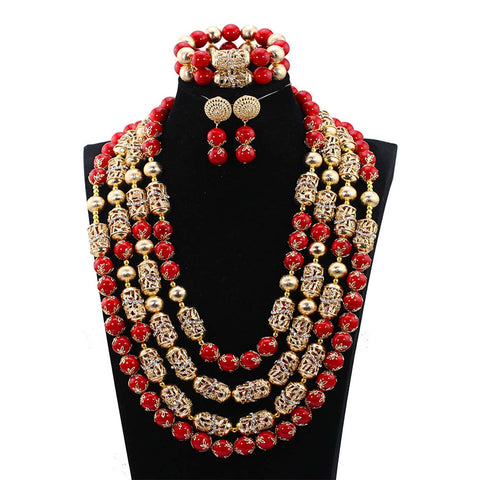 Nigeria Male Coral beads for men Necklace Jewellery Set
