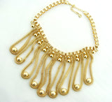 New Design Brand Gold Tone Tassels Fashion Short Chain Exaggerated Statement Necklace & Pendant Event Party Jewelry