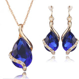 Tear Drop Earring with Pendant Chain Gift Party Set for women