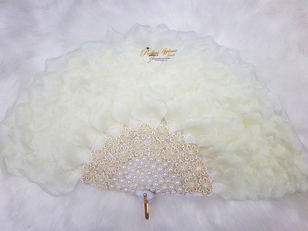 Cream Simple Bridal wedding African Traditional engagement hand fan