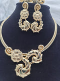 Non-Tarnish New Design Gold Bridal Party Necklace Jewellery set