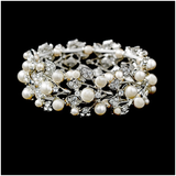 Florence Vintage Crystal and Pearl Drop Silver Earrings - PrestigeApplause Jewels 