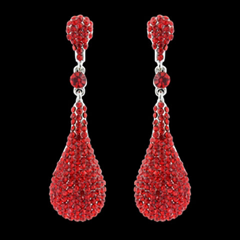 Luxe Crystal Drop Earrings - Fuchsia